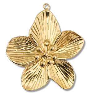Colgantes Acero Inox flor Dorado