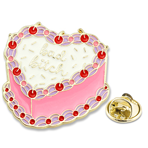Pins pastel "Bad bitch" Blanco-rosa-rojo-dorado