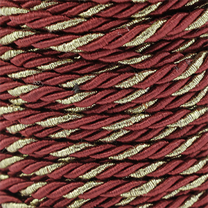 Cord&oacute;n trendy espiral 3mm Rojo c&aacute;lida-dorado