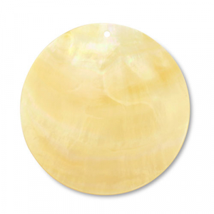 Colgantes concha redondos Blanco (color natural)-amarillo ocre
