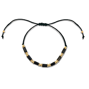 Pulseras trendy abalorios mixtas Negro-dorado