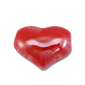 Abalorios de cer&aacute;mica griega DQ coraz&oacute;n Rojo