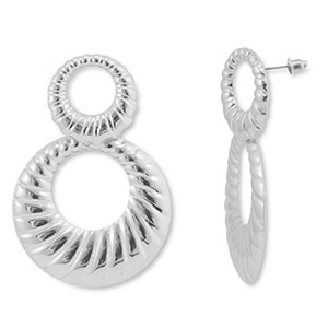 Pendientes trendy redondos Plateado
