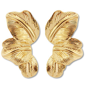Pendientes trendy hoja Dorado