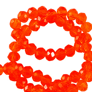 Abalorios faceteados disco 4x3mm Naranja oscuro
