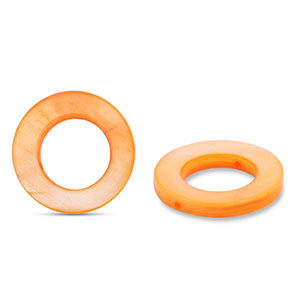 Abalorios conchas 20mm redondos Naranja