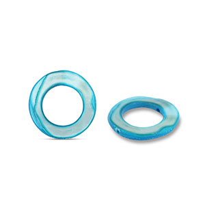 Abalorios conchas 15mm redondos Azul
