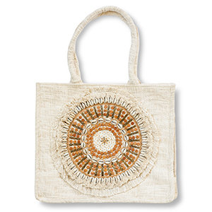 BY31&reg; Bolso de playa Blancuzco-marr&oacute;n-dorado