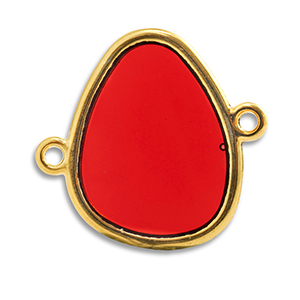 Colgantes met&aacute;licos DQ entrepieza Rojo-Dorado (sin n&iacute;quel)