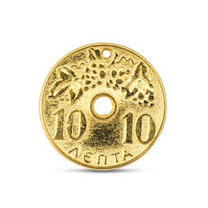Colgantes met&aacute;licos DQ moneda Dorado (sin n&iacute;quel)