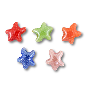 Abalorios de cer&aacute;mica estrella de mar Multicolor