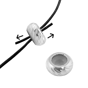 Fornituras Acero Inox abalorios de cierre deslizante con motivo 6mm Plateado
