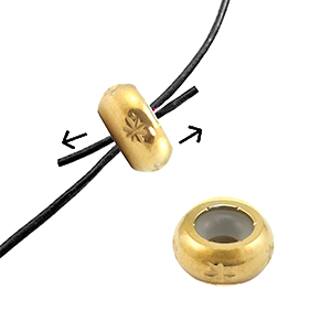 Fornituras Acero Inox abalorios de cierre deslizante con motivo 6mm Dorado