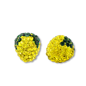 Abalorios acr&iacute;licos con strass lim&oacute;n Amarillo-verde oscuro