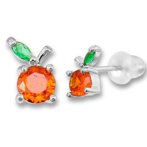 Metal TQ lat&oacute;n pendiente manzana Plateado-naranja c&aacute;lido-verde