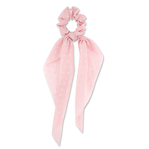 Coleteros para pelo de lunares con lazo Rosa melocot&oacute;n claro