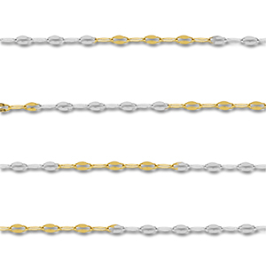 Fornituras Acero Inox cadena jasseron anclaje Dorado-plateado