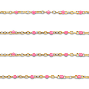 Fornituras Acero Inox cadena jasseron 1mm Dorado-rosa