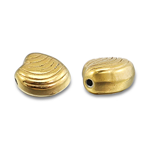 Abalorios Acero Inox concha Dorado