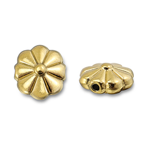 Abalorios Acero Inox flor Dorado