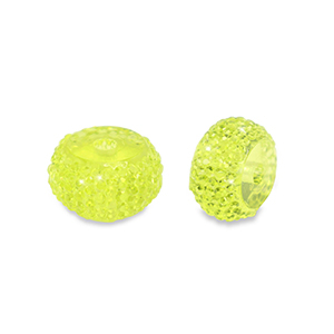 Abalorios de resina rondeles 10mm Verde claro