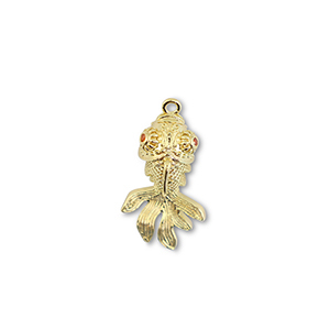 Metal TQ lat&oacute;n colgante pez Dorado-naranja