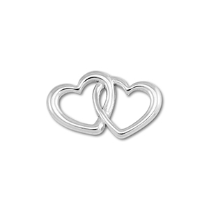 Fornituras Acero Inox entrepieza coraz&oacute;n Plateado