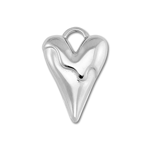 Colgantes Acero Inox coraz&oacute;n Plateado