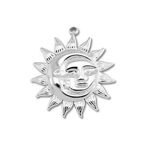 Colgantes Acero Inox luna & sol Plateado