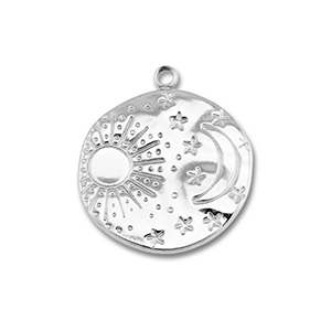 Colgantes Acero Inox sol & luna Plateado