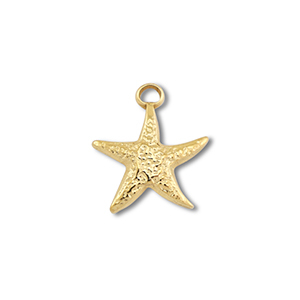 Colgantes Acero Inox estrella de mar Dorado