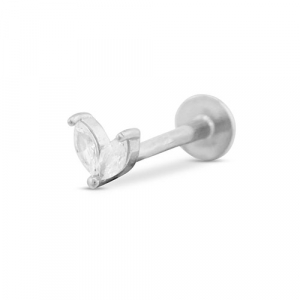 Piercing oreja Acero Inox hoja Plateado