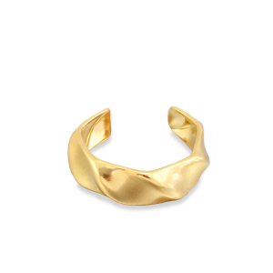 Anillos Acero Inox retorcido Dorado