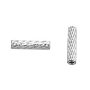 Abalorios Acero Inox tubo 8mm Plateado