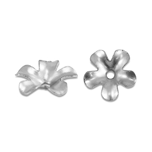 Fornituras Acero Inox tapones de cuentas flor Plateado