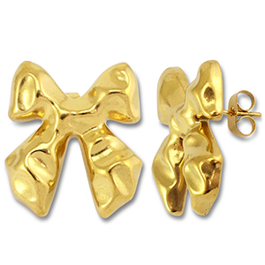Pendientes Acero Inox lazo Dorado