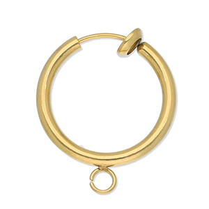 Fornituras Acero Inox pendientes criolla clip con anilla 18mm Dorado