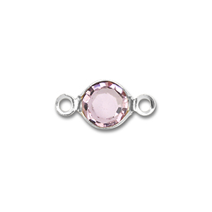 Fornituras Acero Inox entrepieza redondos Plateado-rosa claro