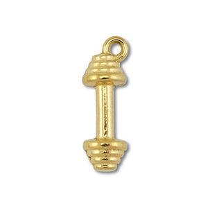 Colgantes Acero Inox mancuerna Dorado