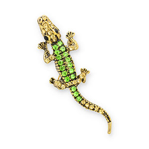 Broches cocodrilo Dorado-verde-negro