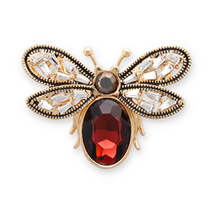 Broches mariposa Dorado-rojo oscuro oscuro-gris-transparente