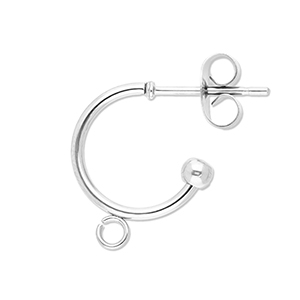 Fornituras Acero Inox pendientes criolla con anilla Plateado
