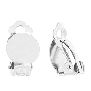 Fornituras Acero Inox pendientes clip Plateado