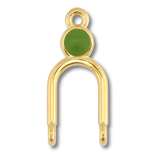 Colgantes met&aacute;licos DQ entrepieza Dorado (sin n&iacute;quel)-verde oliva