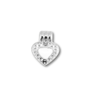 Colgantes met&aacute;licos DQ coraz&oacute;n Plateado vieja (sin n&iacute;quel)-blanco