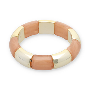 Pulseras de resina Dorado-rosa terracota