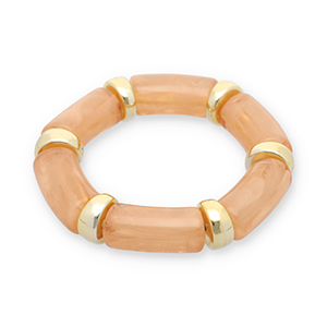 Pulseras de resina Dorado-rosa terracota