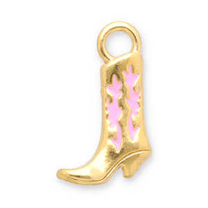 Colgantes Acero Inox bota vaquera Dorado-rosa