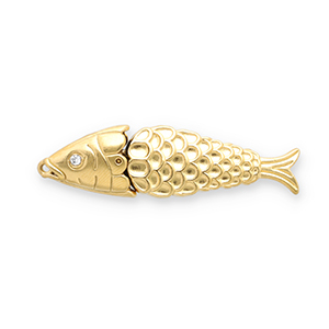 Colgantes Acero Inox pez Dorado-transparente