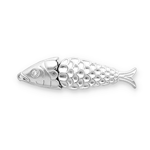 Colgantes Acero Inox pez Plateado-transparente